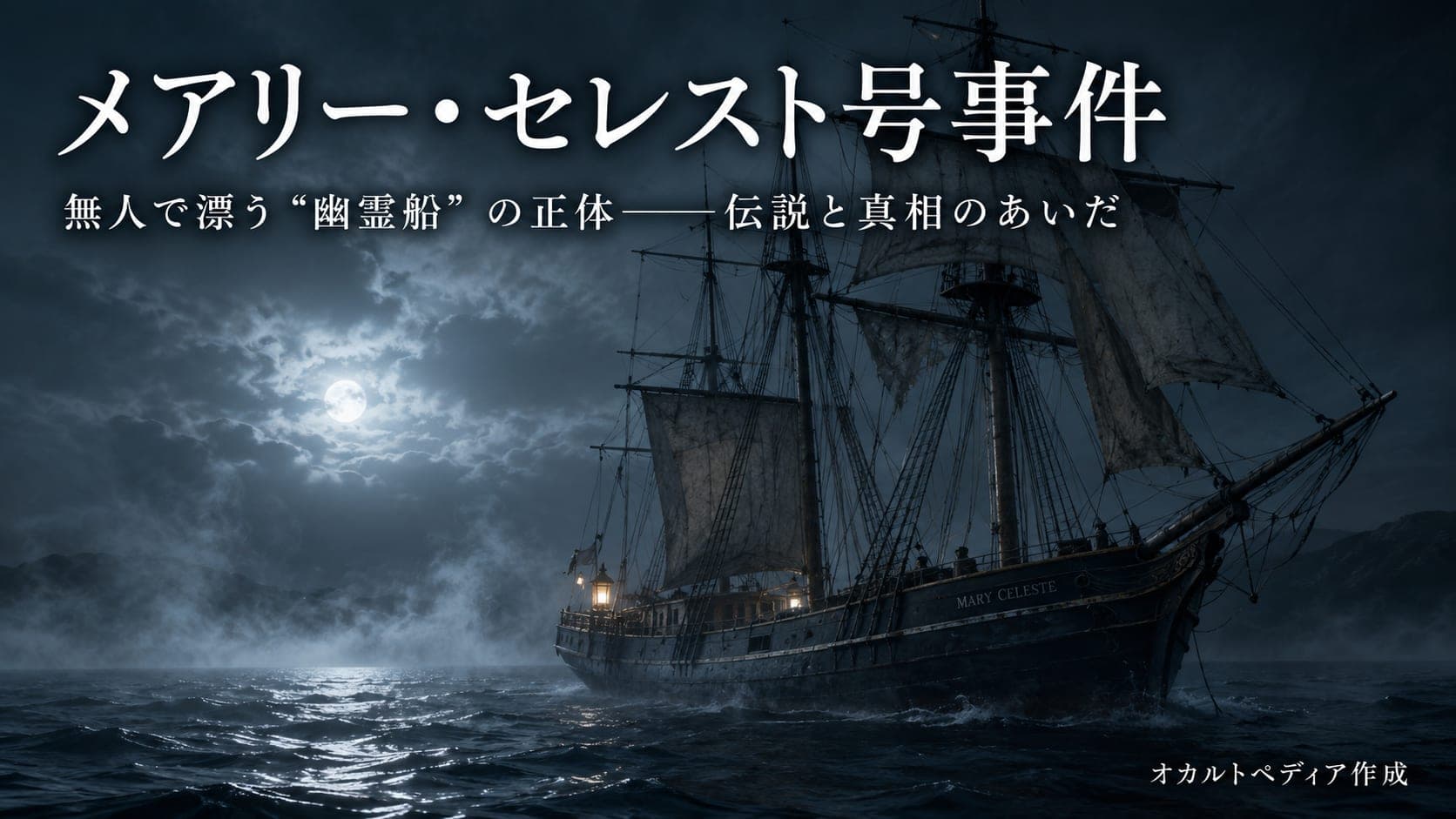 大西洋を漂う無人のメアリー・セレスト号のイメージ
