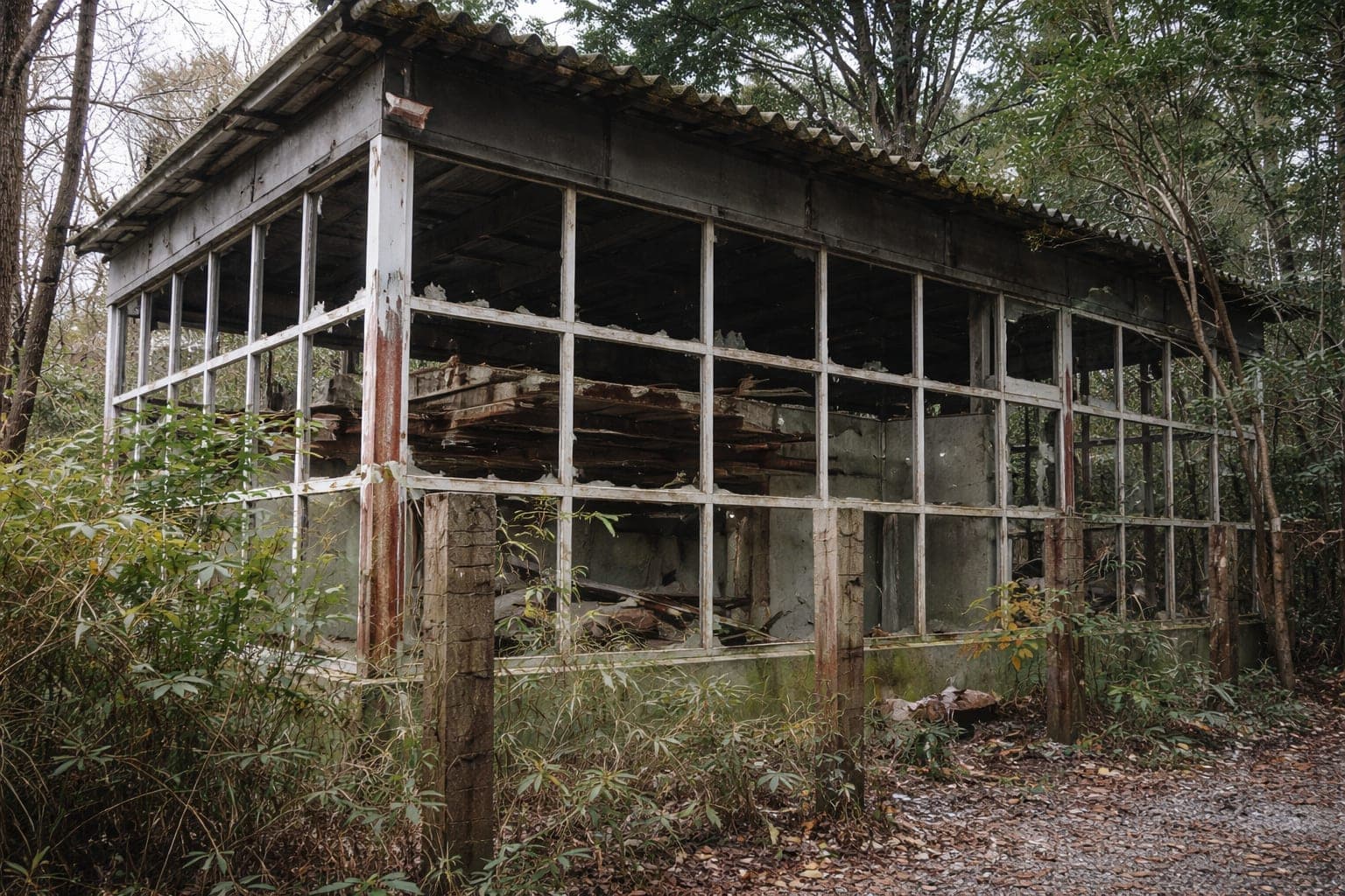 【心霊】クリスタルハウス｜誰も建てた理由を知らないガラスの廃墟で起きた異変の記録の外観