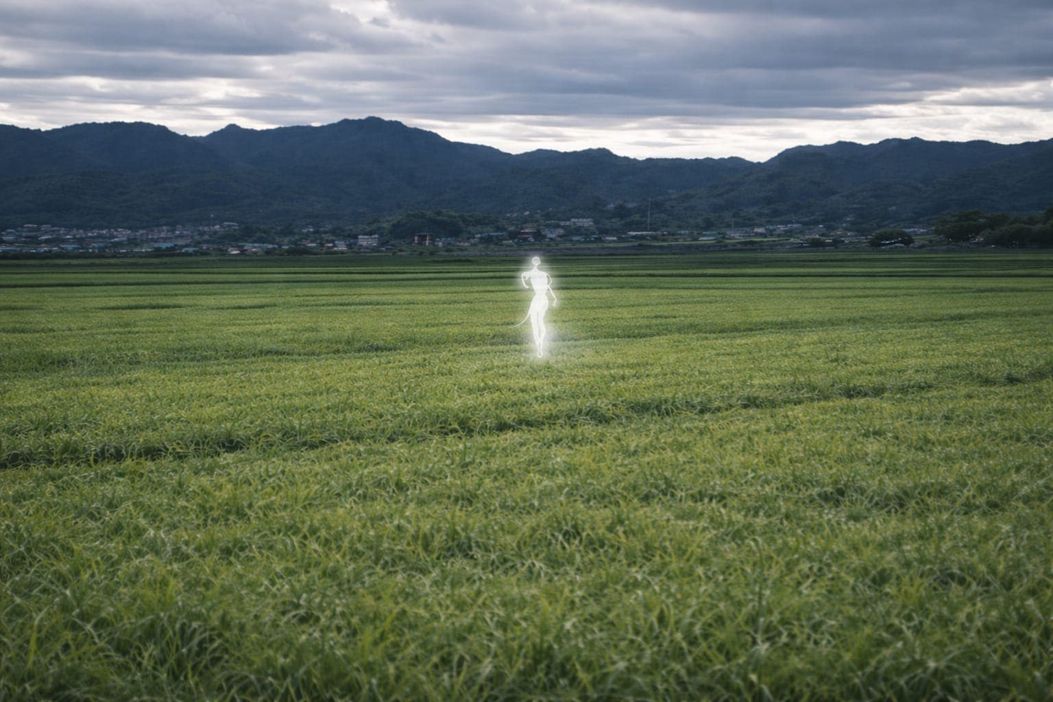 くねくねのイメージ——夏の田園に現れる白い影